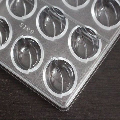 Coffee Bean Shape PC Polycarbonate Chocolate Mold: Ideal for Artisan Chocolates