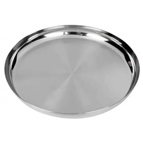 Round Stainless Steel Tray - Silver, 40-60cm