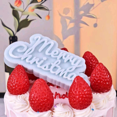 Merry Christmas English Letter Candle Silicone Mold Christmas Decoration
