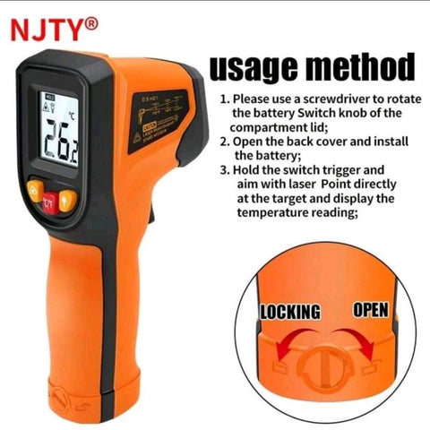 Infrared Thermometer,Digital Temerature Gun Laser,Car Surface Measurement -55c-600c