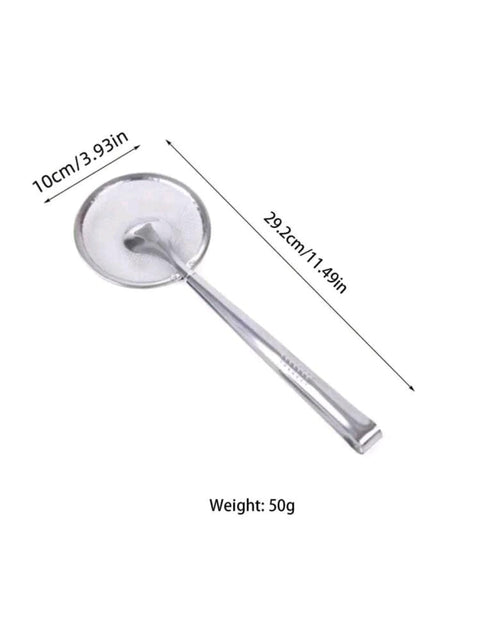 1pcs Stainless Steel Skimmer Slotted Spoon, Oil Drainer, Filter Net