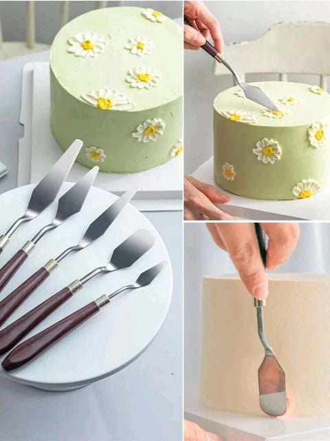 Stainless Steel Cream Spatula, Icing Spatula For Baking, 5pcs