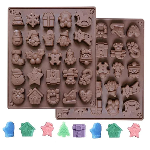 25 Cavity Christmas Chocolate & Cake Mould,Christmas Tree Santa Chocolate Bakting Tool
