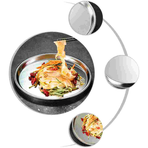 Round Stainless Steel Tray - Silver, 40-60cm