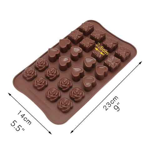 Silicone Chocolate Mold Rose Heart Gift Shape