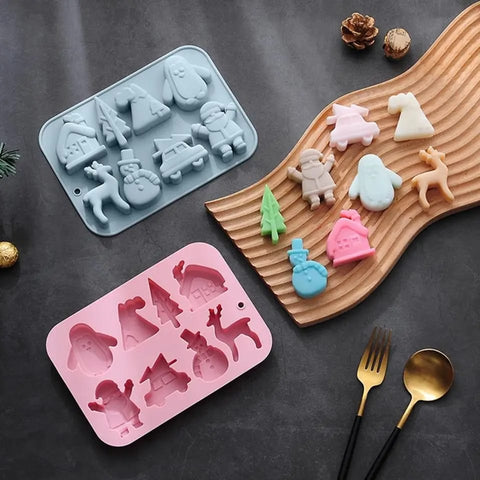 Chocolate Silicone Mold in Pink for Christmas Creations