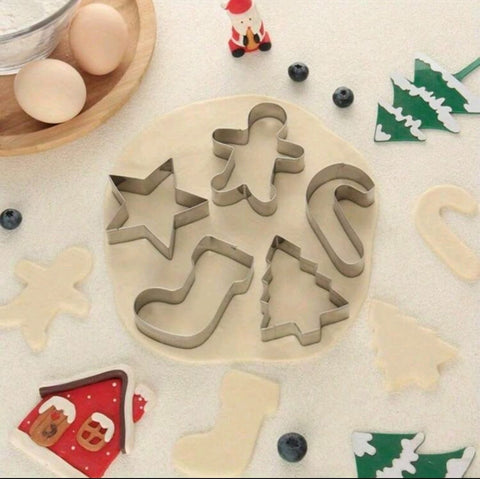 5pcs/Set Stainless Steel Christmas Cookie Cutters,DIY Baking Tools