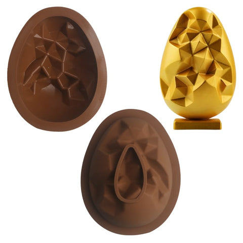1PCS 3D Geometric Egg Silicone Chocolate Mould