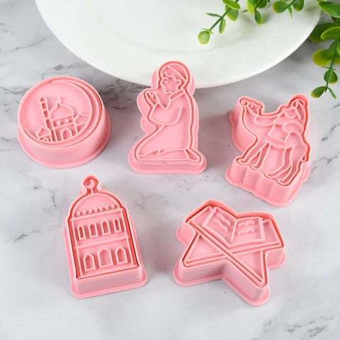 6pcs Eid Mubarak Cookie Cutter Set with 3D Designs
