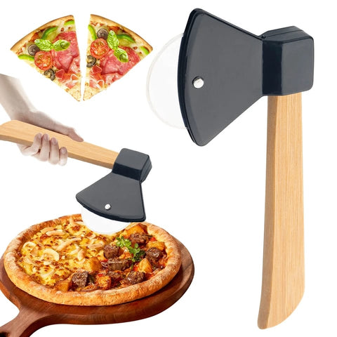 Axe-shaped Pizza Cutter Wheel, Stainless Steel, 18.2cm x 10.2cm
