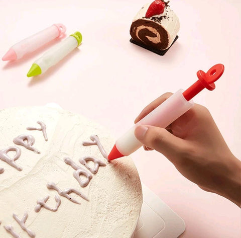 1pc Silicone Decorating Pen for Cakes with 4 Nozzles