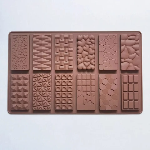 New Silicone Chocolate Bar Molds, 12-Cavity, Food-Grade