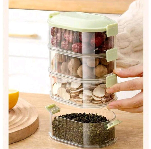 4 Layer Divided Storage Box with Salad Lid