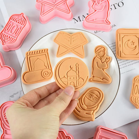 6pcs Eid Mubarak Cookie Cutter Set with 3D Designs