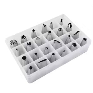 24pcs Stainless Steel Piping Nozzle Set for Cake Decorating