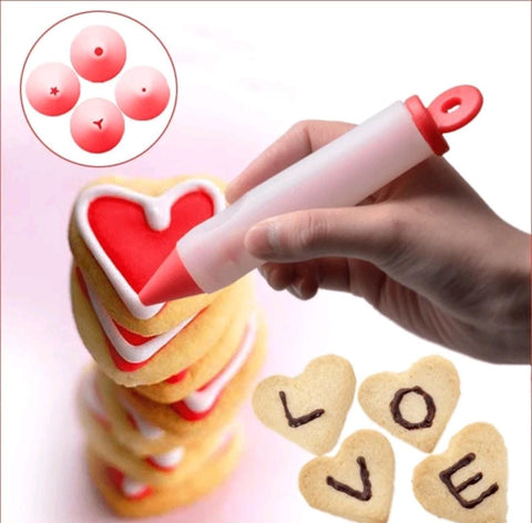 1pc Silicone Decorating Pen for Cakes with 4 Nozzles
