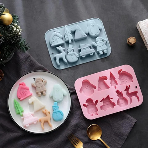 Chocolate Silicone Mold in Pink for Christmas Creations