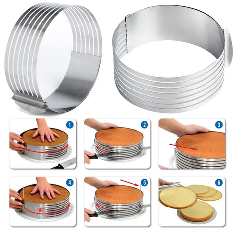 Stainless Steel Bakeware Cutting Tool Scalable, Adjustable 24-30cm