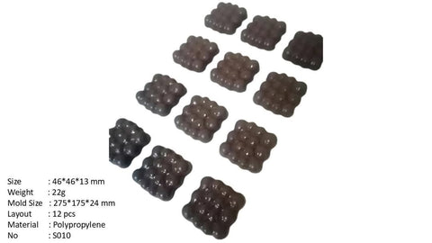 Square Bubble Shape PC Polycarbonate Chocolate Mold