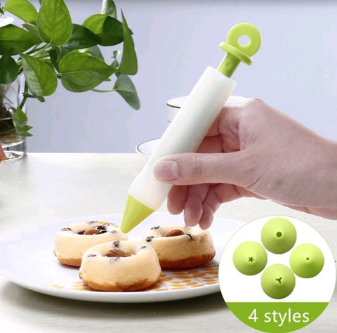 1pc Silicone Decorating Pen for Cakes with 4 Nozzles