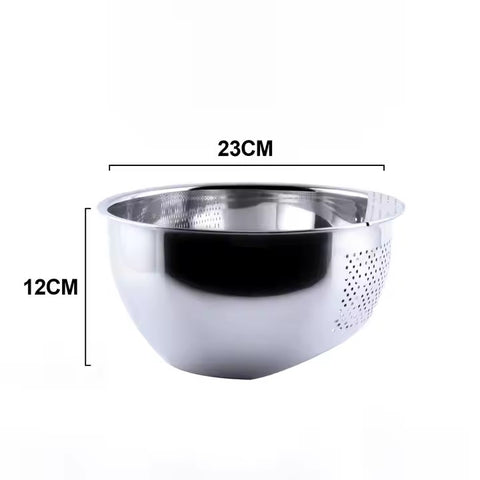 Rice Washer Strainer Bowl, Stainless Steel Washing Bowl