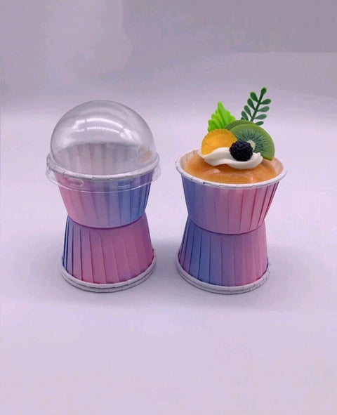 Bohemian Style Cupcakes, 50 Square Paper Baking Cups, Disposable