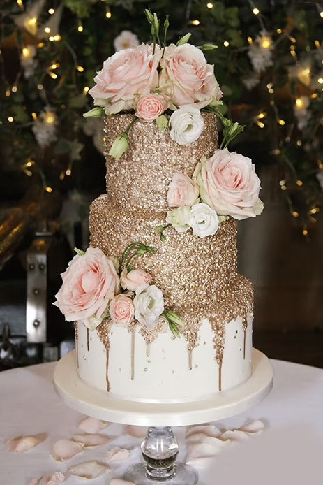 Edible Glitter Rose Decoration - Food Safe Glamour