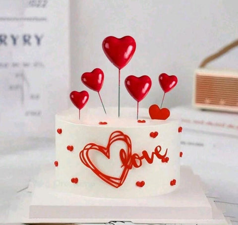 20pcs Heart-Shaped Cake Toppers for Wedding & Valentine's