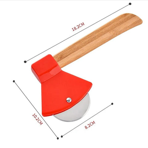 Axe-shaped Pizza Cutter Wheel, Stainless Steel, 18.2cm x 10.2cm