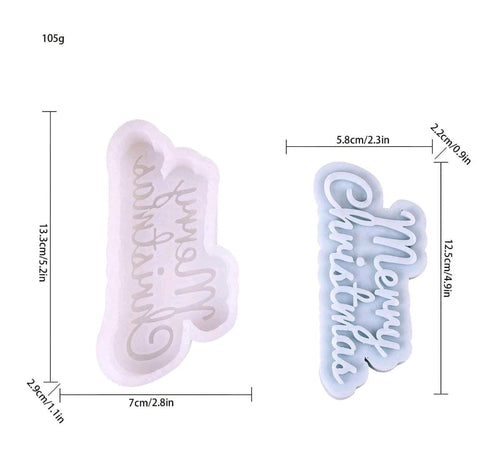 Merry Christmas English Letter Candle Silicone Mold Christmas Decoration