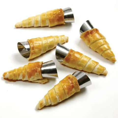 6PCS Stainless Steel Pastry Cream Horn Molds, 12.7cm