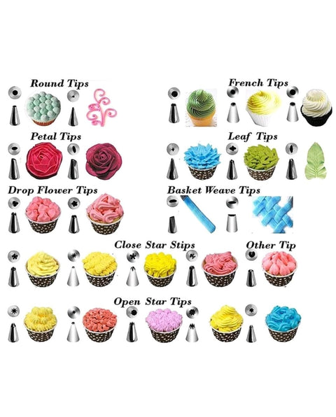 48-Piece Stainless Steel Icing Piping Nozzle Set for Cake Decorating