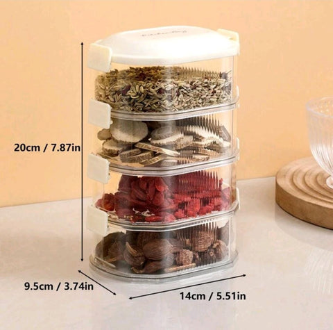 4 Layer Divided Storage Box with Salad Lid