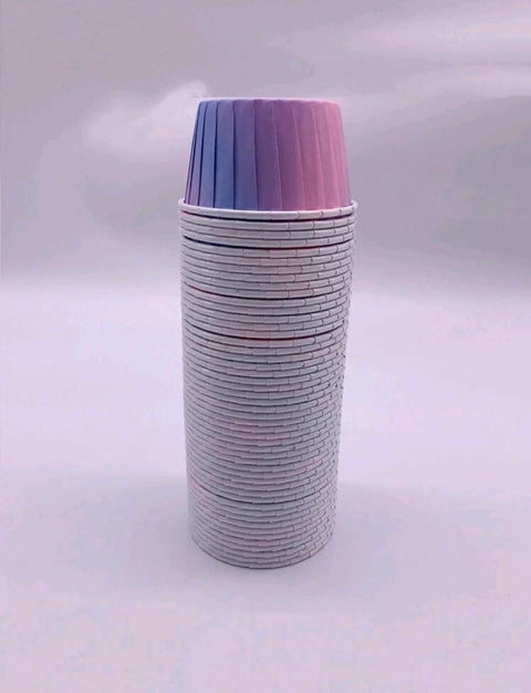 Bohemian Style Cupcakes, 50 Square Paper Baking Cups, Disposable