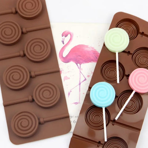 Flower Lollipop Mold for Chocolate Crafting, Non-Toxic Silicone