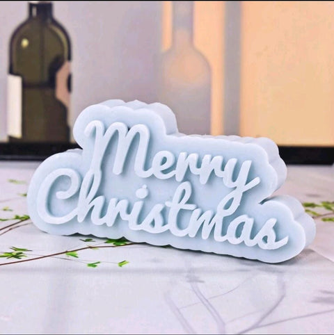 Merry Christmas English Letter Candle Silicone Mold Christmas Decoration