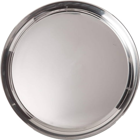 Round Stainless Steel Tray - Silver, 40-60cm