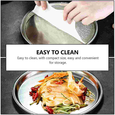 Round Stainless Steel Tray - Silver, 40-60cm