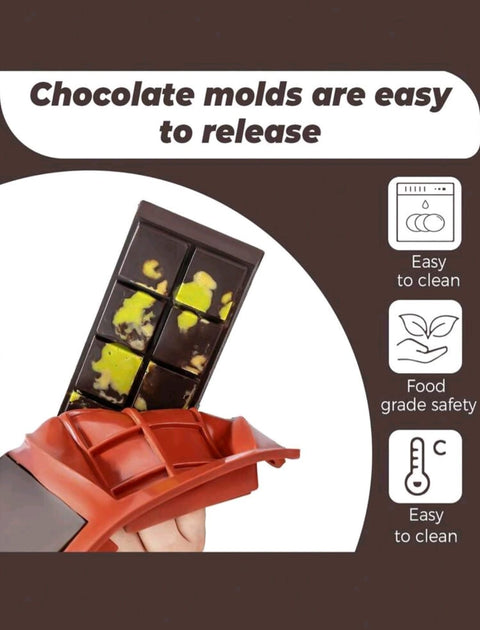 1pc Large Chocolate Bar Mold Deep Dubai,Silicone Thick Chocolate Bar Molds