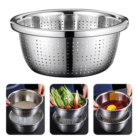 Stainless Steel Rice Sieve Strainer Basket for Kitchen