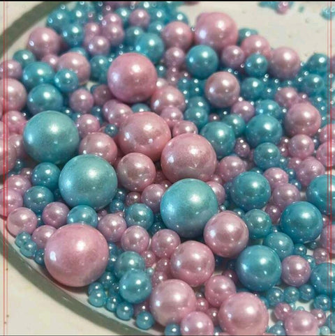 Blue&Pink Pearl Sugar -Cake Decoration Cupcake& Wedding Shower Party