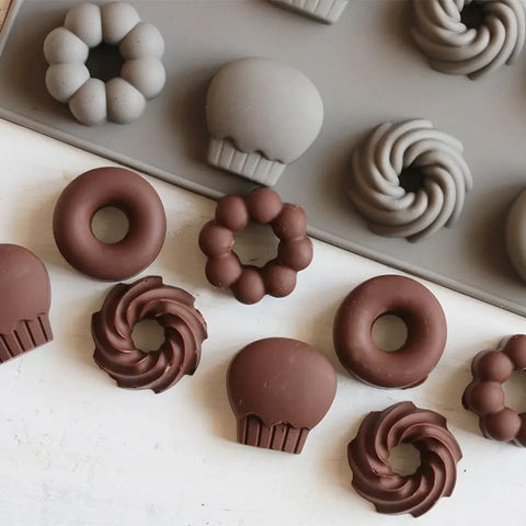 Mini Donut Fruit Shape Silicone Chocolate Cake Molds