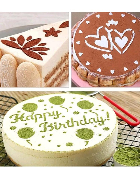 4pcs Cake Baking Clear Template ,Decorating stencil For Cookie Cake Pastry,For Wedding Birthday party cake powder sugar Mesh Tools
