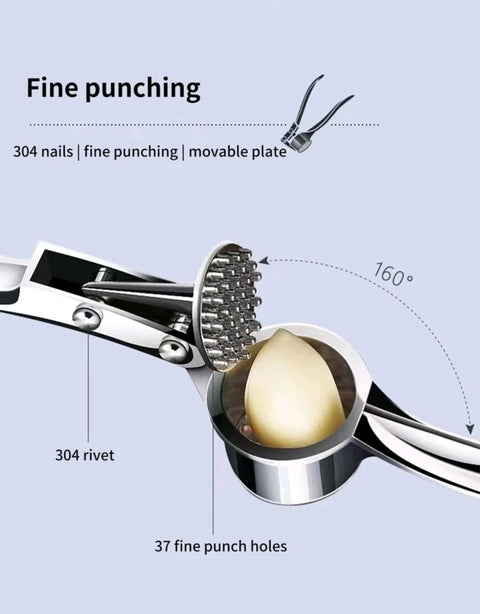 Stainless Steel Garlic Press, Modernist Multifunctional Garlic Mincer