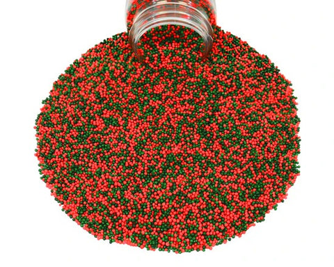 Red and Green Nonpareils Sprinkles Red and Green Sprinkles Cookie Decorations