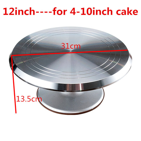 Senior Piping Turntable - Sturdy Aluminum 12 Inch (31cm) Cake Stand