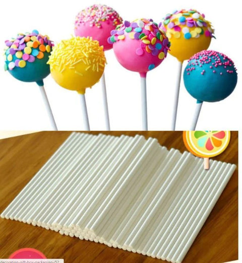 Lollipop Sticks 10cm - Eco-Friendly Paper, Multi-Use, 100-Pcs