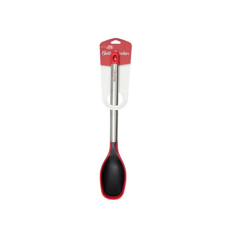 Betty Crocker Silicone Solid Spoon with Stainless Steel Handle