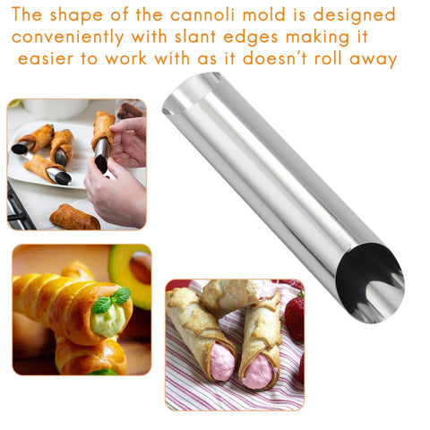 6 Pieces Cannoli Baking Moulds, Stainless Steel Tubes