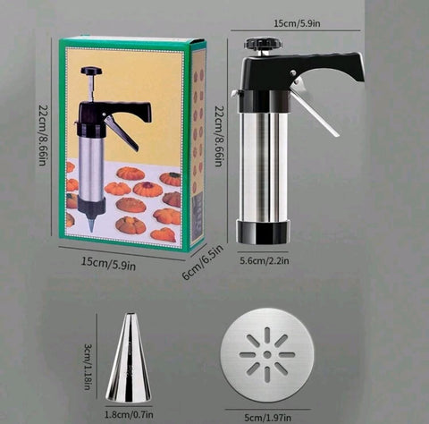 Cookie Biscuit Press Gun Kit, Cream Cake Decorating Gun, Icing Nozzles